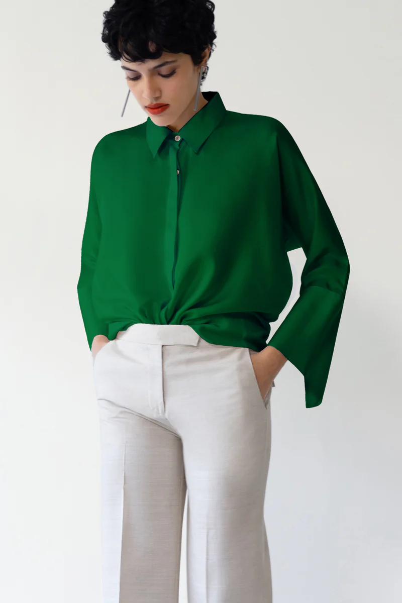 Silk Shirt Green - Image 2